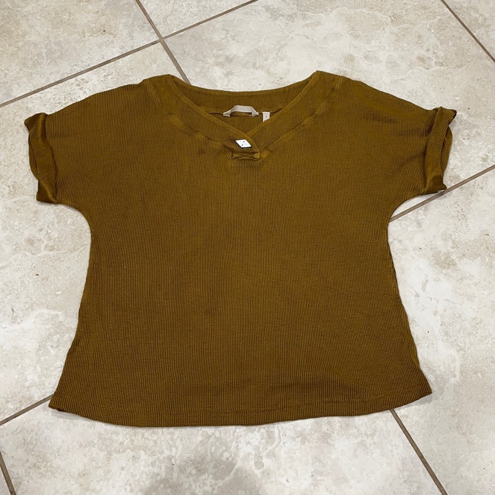 Soft Surroundings Roll Sleeve Thermal Shirt S